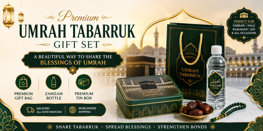Premium Umrah Tabarruk Gift Set – A Beautiful Way to Share the Blessings of Umrah